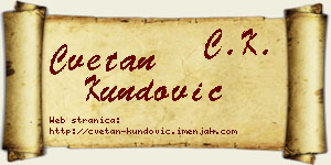 Cvetan Kundović vizit kartica